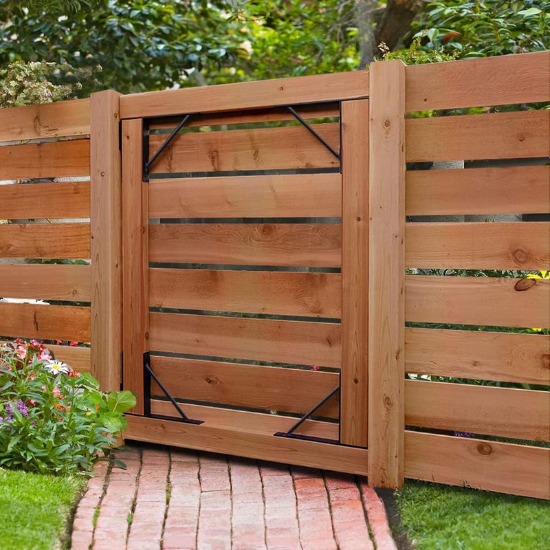 TFMUZERT Heavy Duty Fence Gate Kit Gate Hardware Iron No-Sag 2x4s Adjustable for Wooden Fence Gate Windows Shed Doors - Image 1